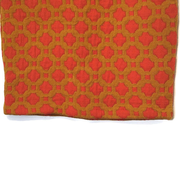 Anthropologie Charlie & Robin Quilted Pencil Mini Skirt Orange Tan Geometric 10 - Picture 4 of 16